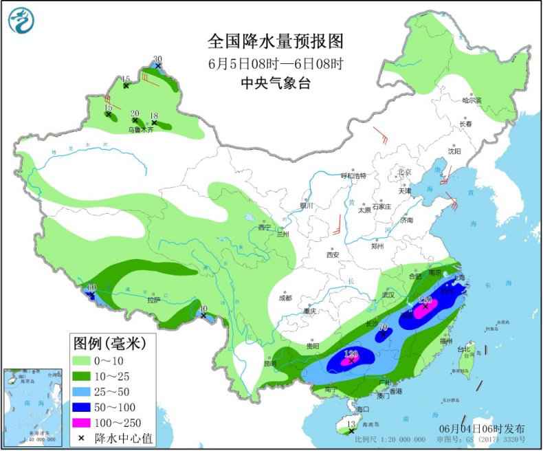 江南华南有持续性强降水 华北黄淮有持续性高温天气